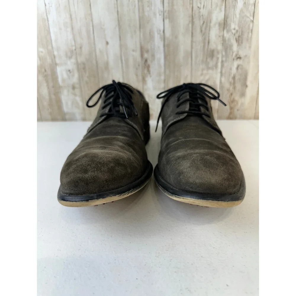 Gray Saks Fifth Avenue Star Dom‎ Mens Shoe Sz 8 Brown Leather Suede Lace Up